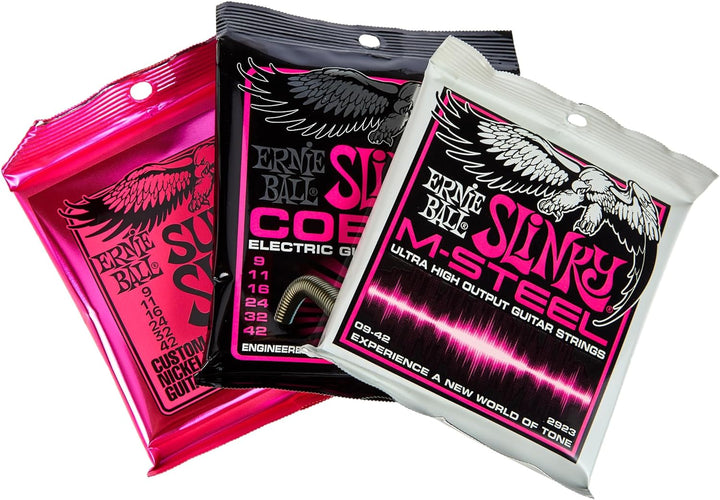 Ernie Ball Super Slinky E-Gitarre Ton-Pack, Stärke 9-42 Super (9–42), Super (9–42)