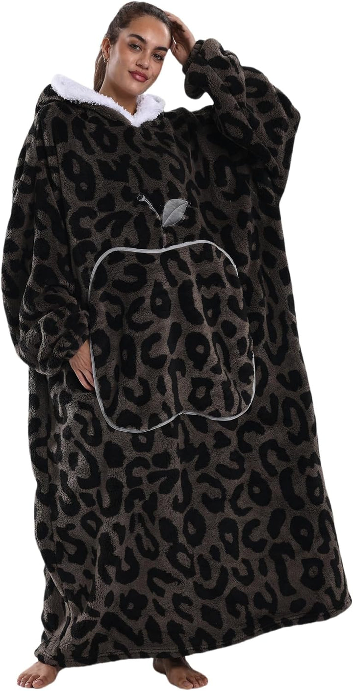 Verlängert Übergrosse Hoodie Decke,Decken Hoodie Damen mit Tasche und Kapuze,Superweiche und Warme K