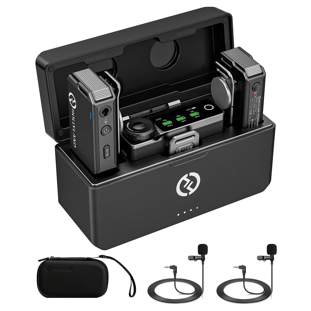 Hollyland Lark MAX Lavalier Mikrofon Wireless mit 2 Externe Mikrofone, 48kHz/24 bit Audioqualität EN