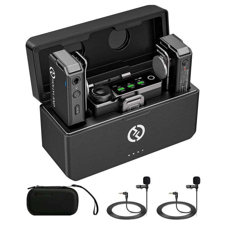 Hollyland Lark MAX Lavalier Mikrofon Wireless mit 2 Externe Mikrofone, 48kHz/24 bit Audioqualität EN