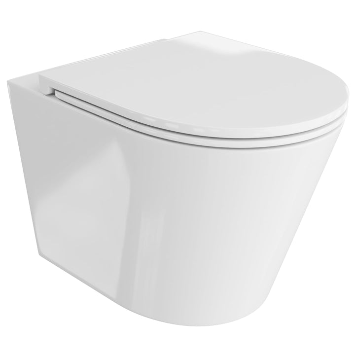 LAVITA Wand-WC Galve Hänge Toilette WC Sitz Toilettendeckel mit Absenkautomatik &amp; Metallscharniere T
