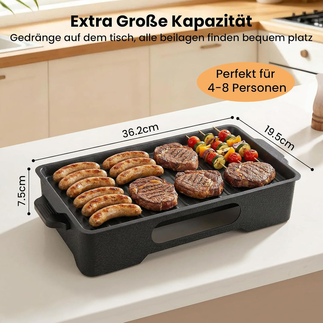 GEEKHOM BBQ Warmhalteplatte fürs Grillen Grosse Aluminium Grill Heizplatte mit Antihaftbeschichtung