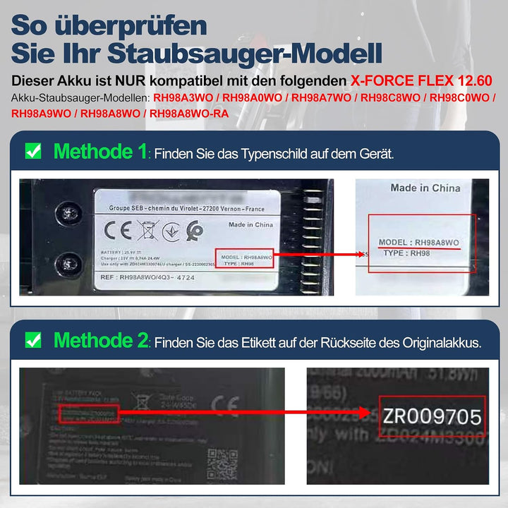 3500mAh Ersatzakku für Rowenta X-Force Flex 12.60 Serie, Staubsauger Akku Kompatibel mit RH98A3WO RH