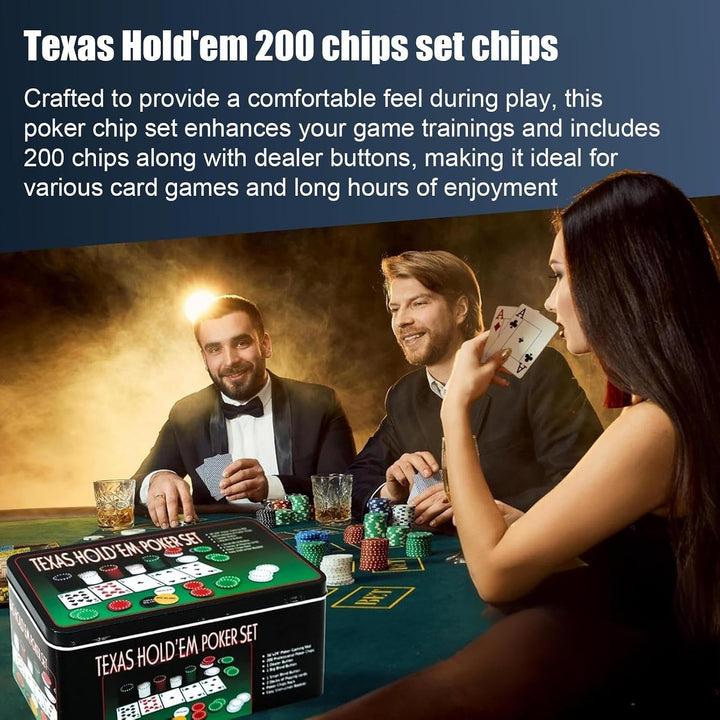 Poker-Chips, 200 Stück, Texas Hold&