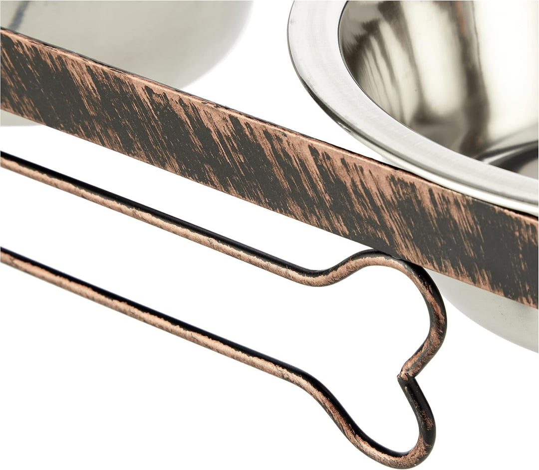 Rosewood Doppelter Dinnerbehälter aus Eisen in Knochenform, 800 ml, 2 Stück Schwarzer Stahl einheits