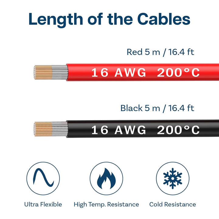 MMOBIEL 16 AWG Silikon Elektronik Kabel - 16 Gauge (1,31mm²) Verzinnte Kupferkabel - 2 Separate Kabe