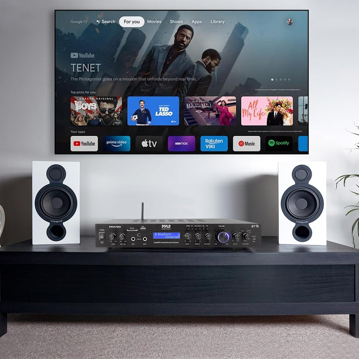 Pyle 200W HiFi Stereo Verstärker – 5-Kanal Receiver mit Radio &amp; Bluetooth, MP3 USB/SD/AUX, Heimkino