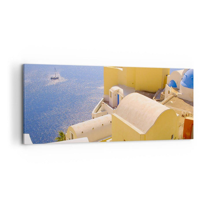 ARTTOR Wandbilder Dekoration Wohnzimmer Haus wohnung gebäude griechenland Bilder auf Leinwand 120x50