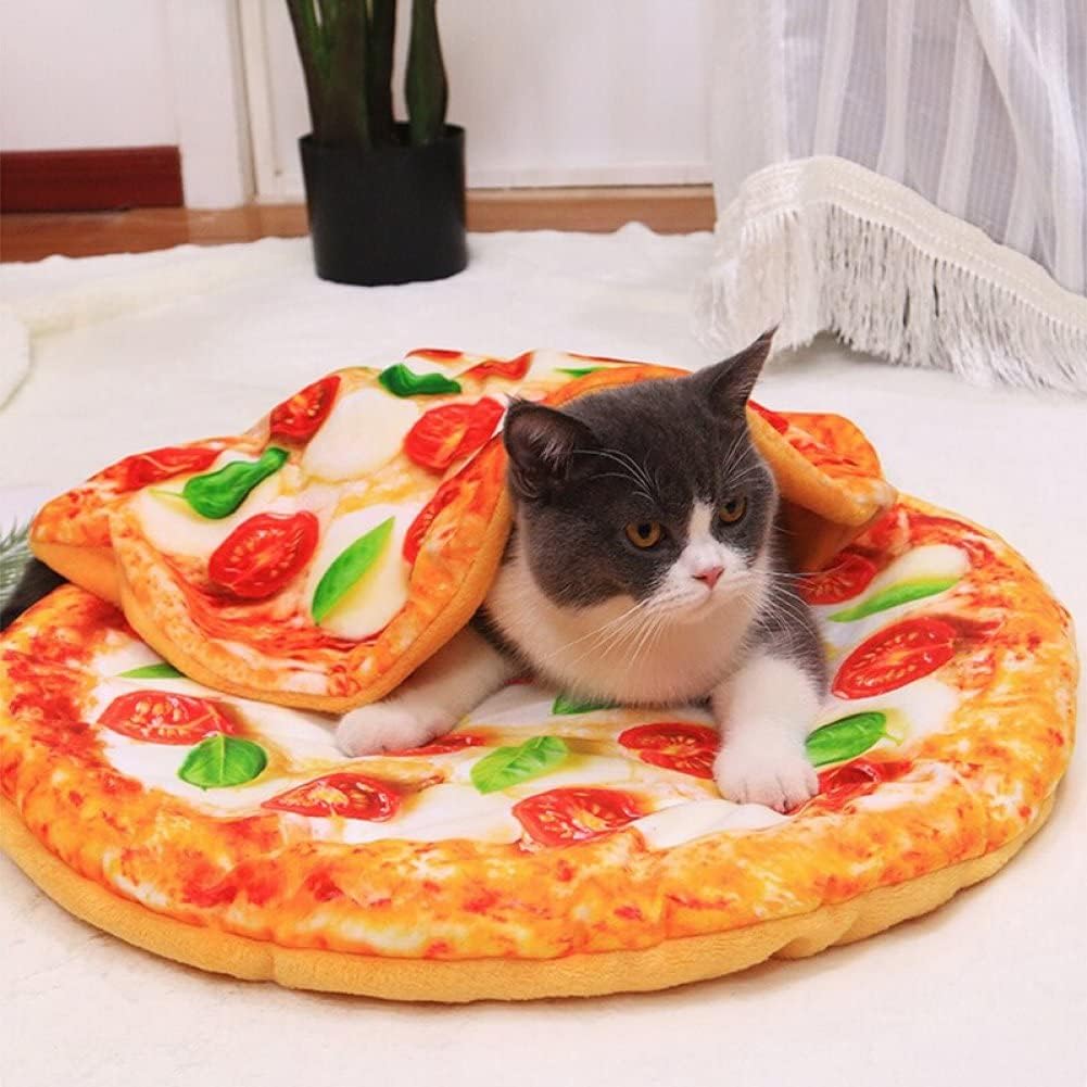 Komfort Pizza Katze Matte Weich Warm Hunde Schlaf Bett Matte Katze Decke Pochierte Ei Neuheit Schlaf