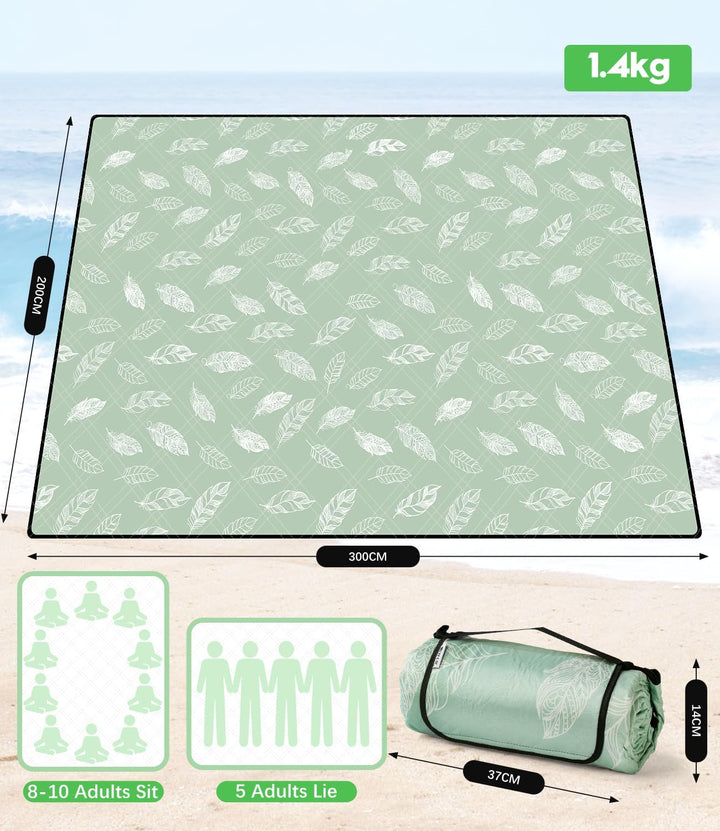 Picknickdecke wasserdicht waschbar, Stranddecke Sandfrei XXL Campingdecke Strandmatte isoliert mit w