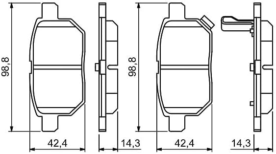 Bosch BP1127 Bremsbeläge - Hinterachse - ECE-R90 Zertifizierung - vier Bremsbeläge pro Set