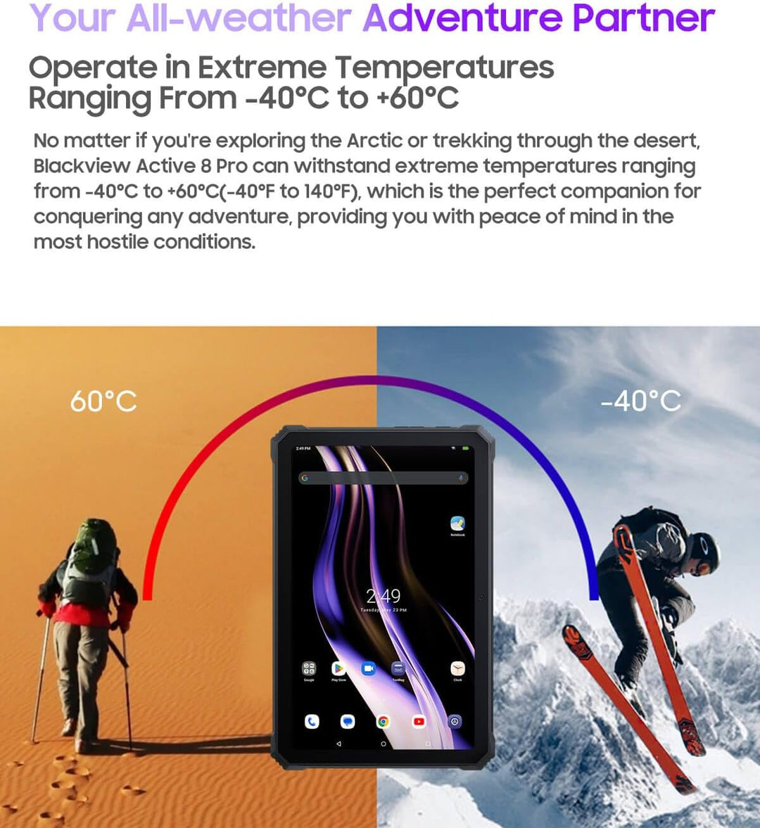 Blackview Active 8 Pro Rugged Tablet 10,36" 2,4K FHD+ 16GB RAM 256GB ROM 48MP Kamera 22000mAh Androi