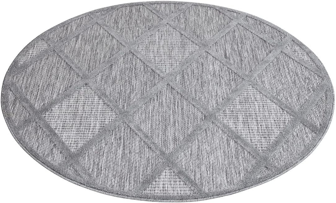 carpet city In-&amp; Outdoor Teppich - Rund 200 cm - für Innen-&amp; Aussenbereich - Wetterfest Balkon-Teppi