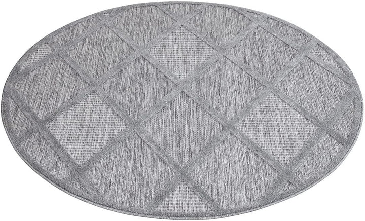 carpet city In-&amp; Outdoor Teppich - Rund 200 cm - für Innen-&amp; Aussenbereich - Wetterfest Balkon-Teppi