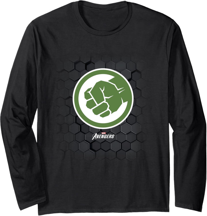 Marvel Gamerverse Hulk Symbol Hexagon Background Langarmshirt