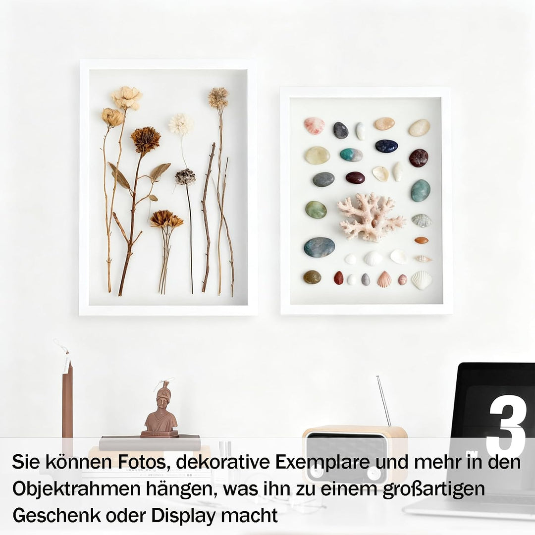 Bilderrahmen zum Befüllen, 40 x 50 cm, Objektrahmen Tiefer 3 cm, Tiefer Bilderrahmen zum Befüllen, m