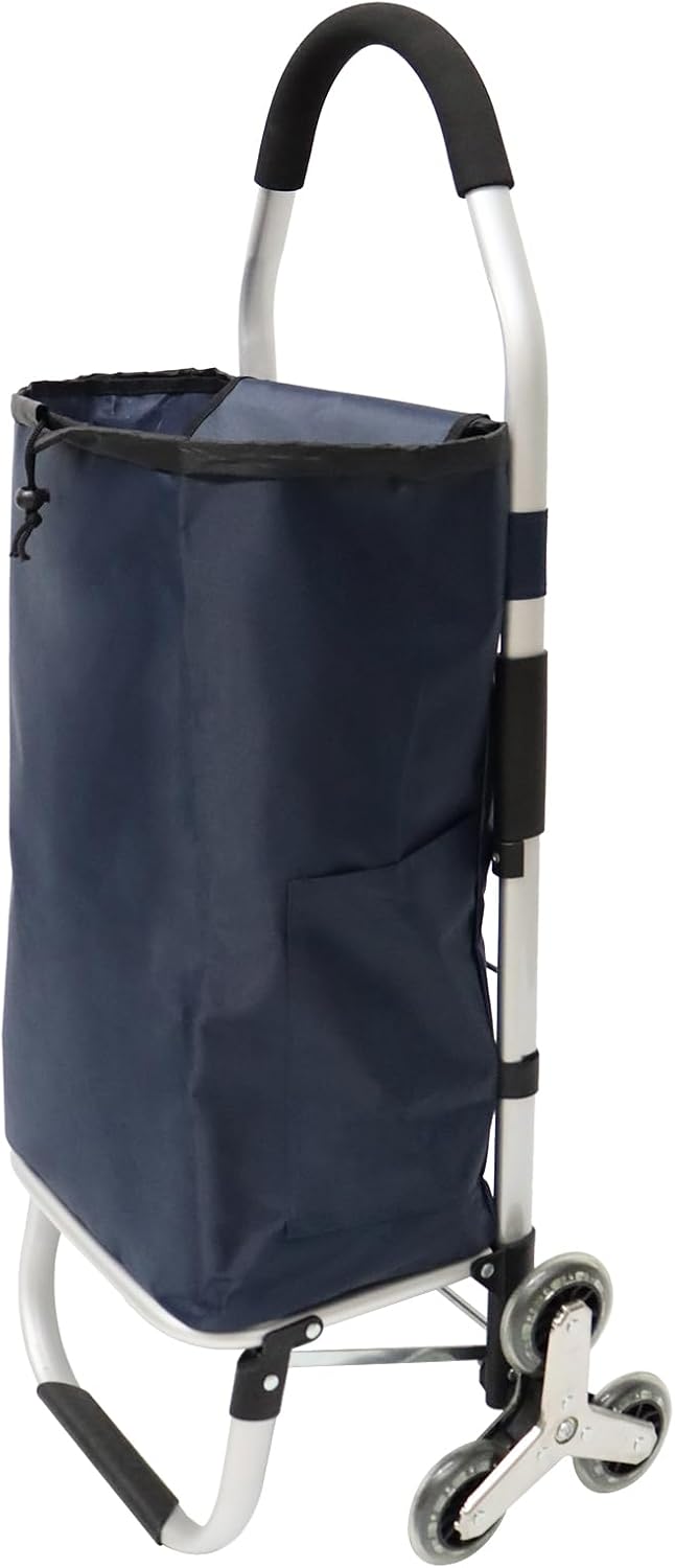 Einkaufstrolley Klappbar mit 56L Kapazität und Belastbar bis 50kg, 2 in 1 Multifunktions Mutige Alum