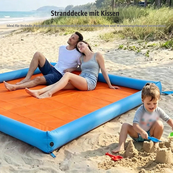 wasserdichte Sandfreie Stranddecke 220×210cm, aufblasbar, Wird zum Zelt