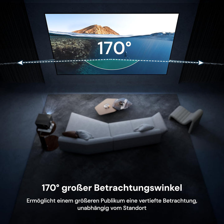 Indoor-Sport-Viewing-Bundle mit 150" Fixed-Frame-Leinwand, Valerion VisionMaster Pro2 4K Triple-Lase