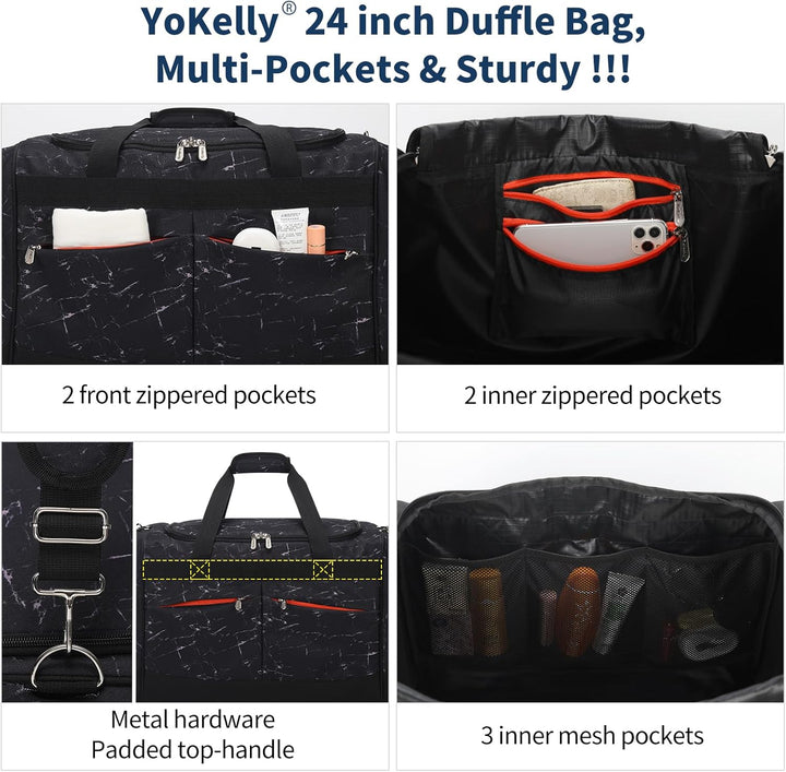 65L Sporttasche Herren Gross - 24 inch Reisetasche mit Hartem Boden und Schuhfach für Sport/Reisen 6