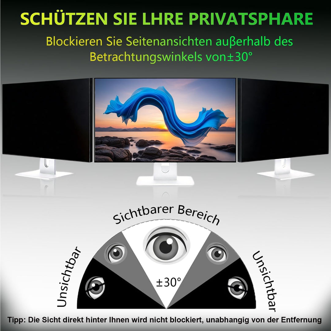 Magnetischer Sichtschutzfolie für 23.8 Zoll 16:9 Monitor 23.8 Zoll-16:9 Seitenverhältnis, 23.8 Zoll-
