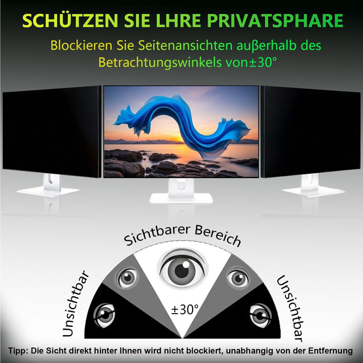 Magnetischer Sichtschutzfolie für 23.8 Zoll 16:9 Monitor 23.8 Zoll-16:9 Seitenverhältnis, 23.8 Zoll-
