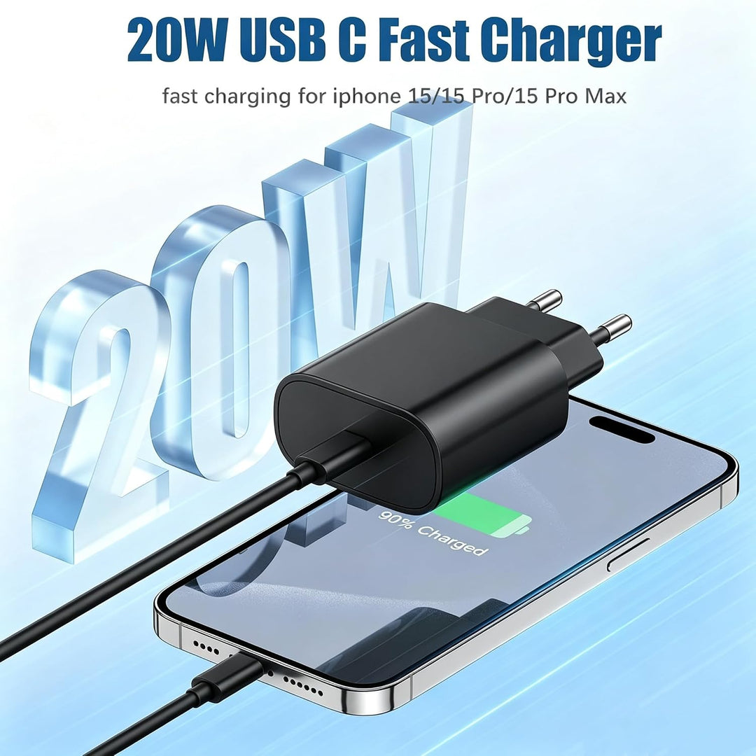 2Pack USB C Ladegerät Ladekabel für iPhone 17/17 Pro/16 Pro Max/15 Pro/15 Plus, iPad, MacBook, Samsu