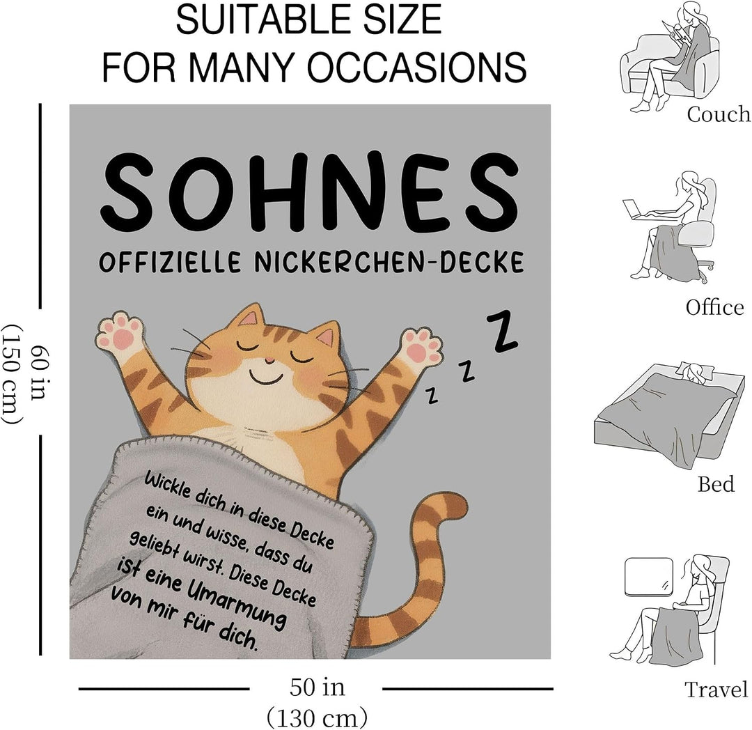 Amorea Sohnes offizielle Nickerchen-Decke Lustige Decke für den Sohn von Mama Papa Geburtstag Abschl