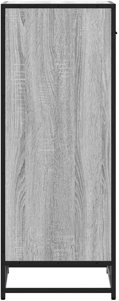 Schuhregal Grau Sonoma 48x38x97,5 cm Holzwerkstoff Metall Rahmen platzsparend Stauraum Organizer für