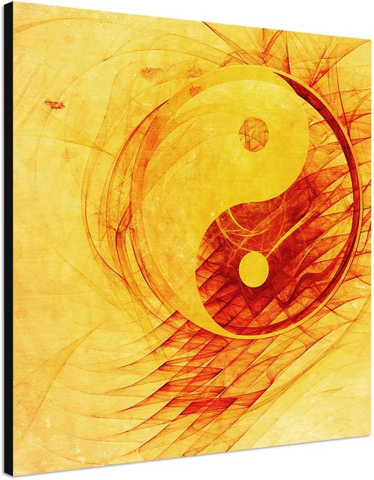 Paul Sinus Art Erdachtes Schicksal - Abstrakt391_60x60cm Bild auf Leinwand beige grau braun grün Abs