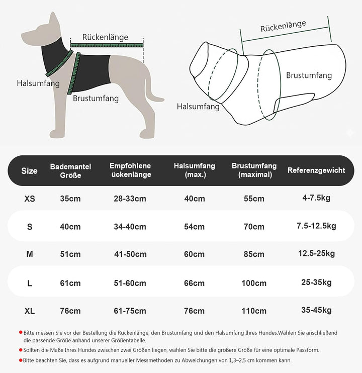 Hundebademantel Mikrofaser mit Klettverschluss saugstark Grau mit orangefarbenem Rand M, Grau mit or