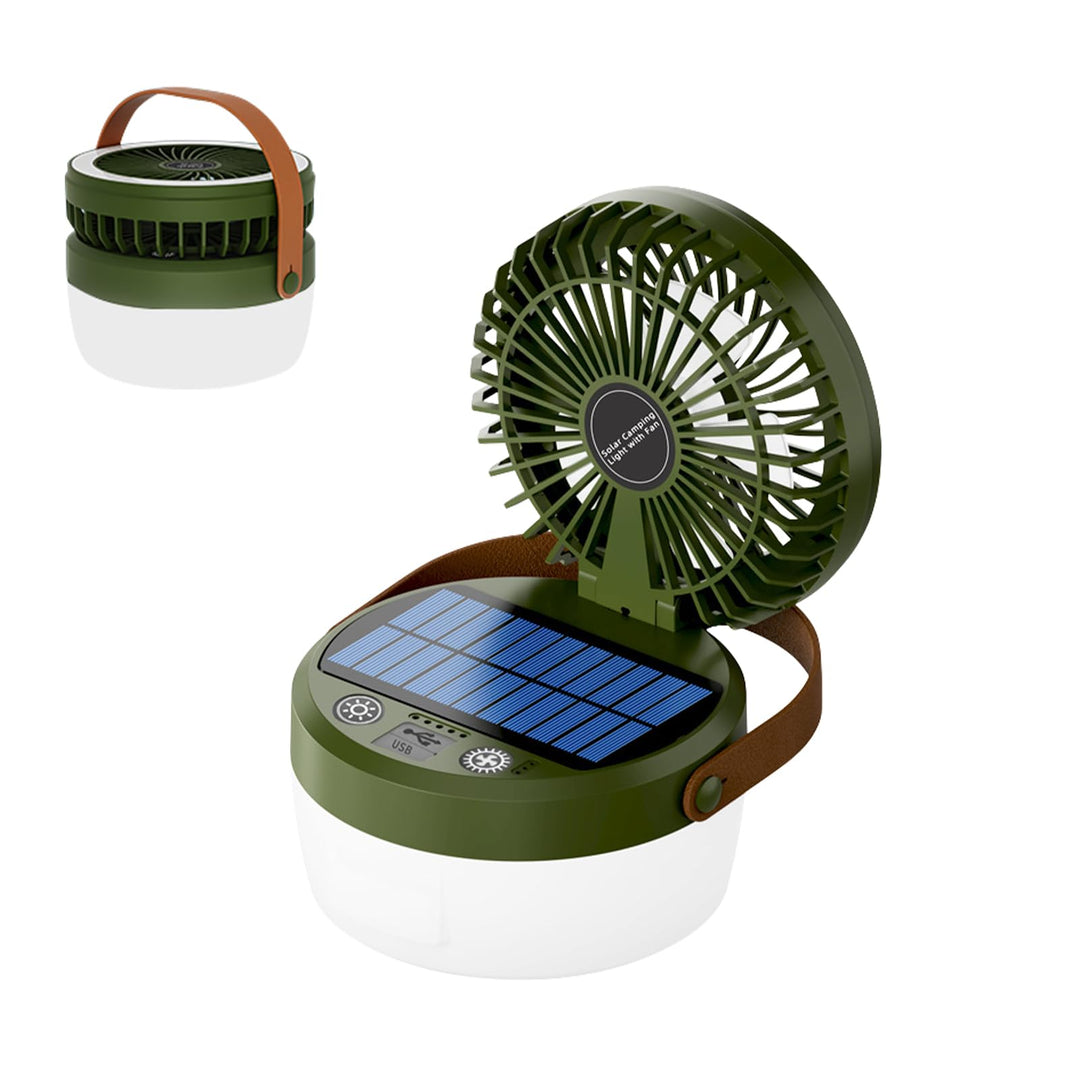 Solar Camping Ventilator, USB Rechargeable Fan, Tischventilator akku Ventilator Camping Campinglampe
