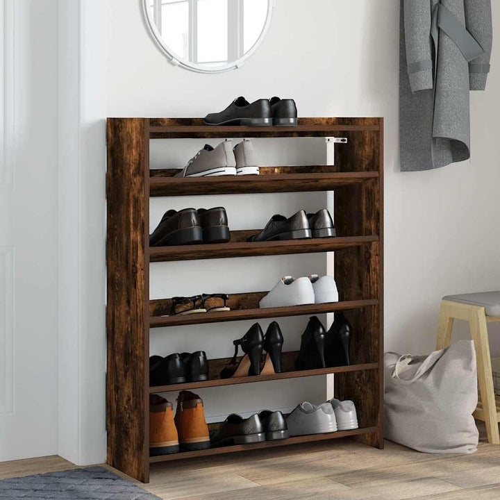 vidaXL Schuhregal Räuchereiche 80x25x100 cm Holzwerkstoff Räuchereiche 100 cm; 80 cm, Räuchereiche 1