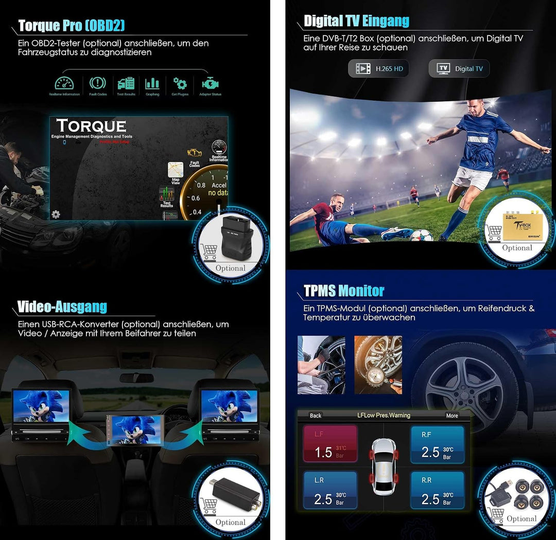 Erisin 7 Zoll 8-Kern 4GB RAM 64GB ROM Android 14 Autoradio Bluetooth mit GPS Navigation Für Renault