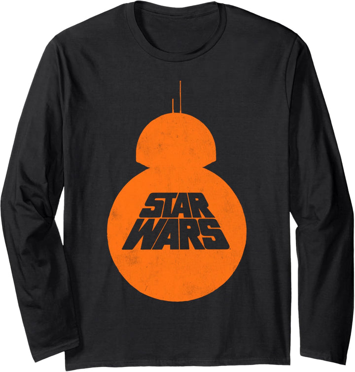 Star Wars The Force Awakens BB-8 Text Silhouette Langarmshirt