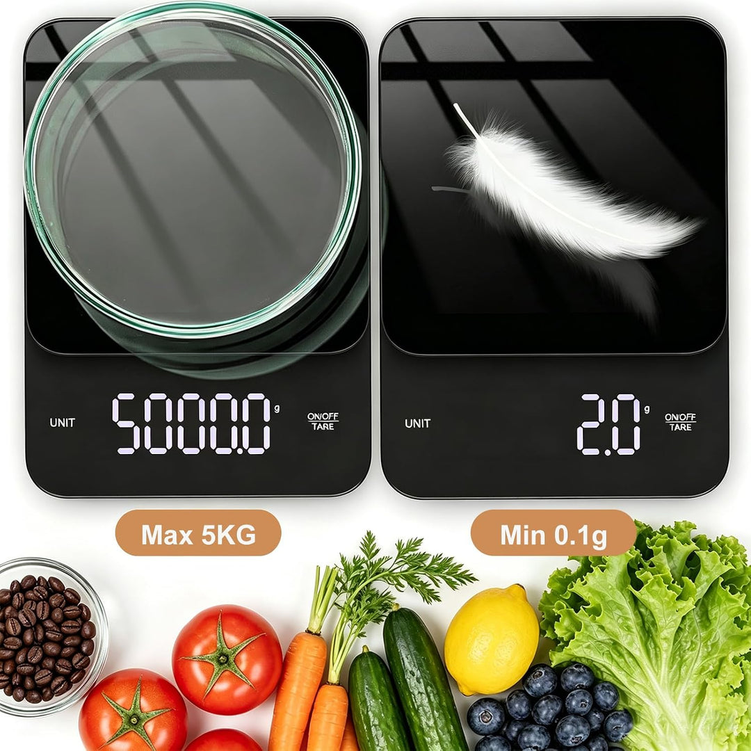 5kg Küchenwaage Digital,Multifunktionswaage zum Kochen Backen Kaffee