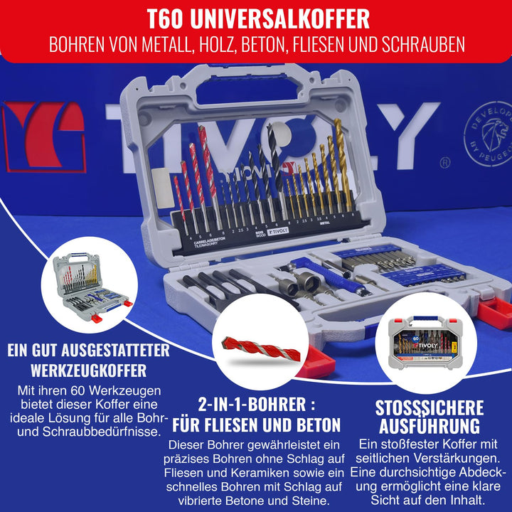 Tivoly 11901170060 T60 Kombi-Koffer für Bohrer und Bits
