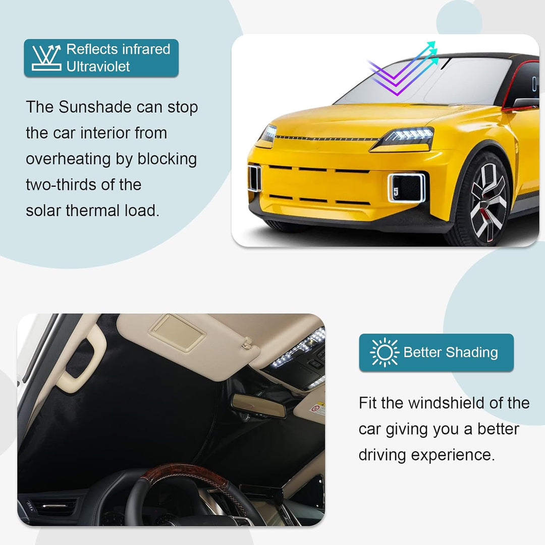 [Upgrade] CDEFG Kompatibel mit Renault 5 E-Tech R5 2024 2025 2026 Sonnenschutz Abdeckungen Frontsche