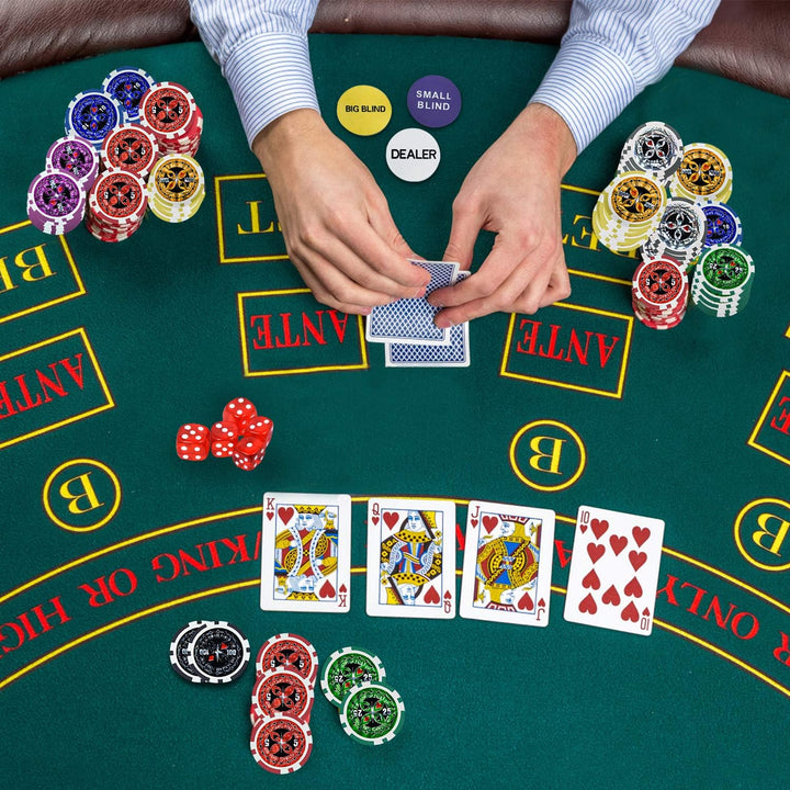 500 Chips Pokerkoffer,Laser Pokerchips mit Aluminium-Gehäuse,inkl. 500x Hochwertigen Laserchips,2X P