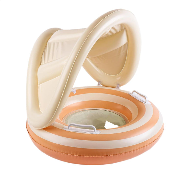 Aufblasbare Kinder-Pool-Schwimminsel Pool-Schwimmspielzeug mit Sonnenschutz Orange, Orange