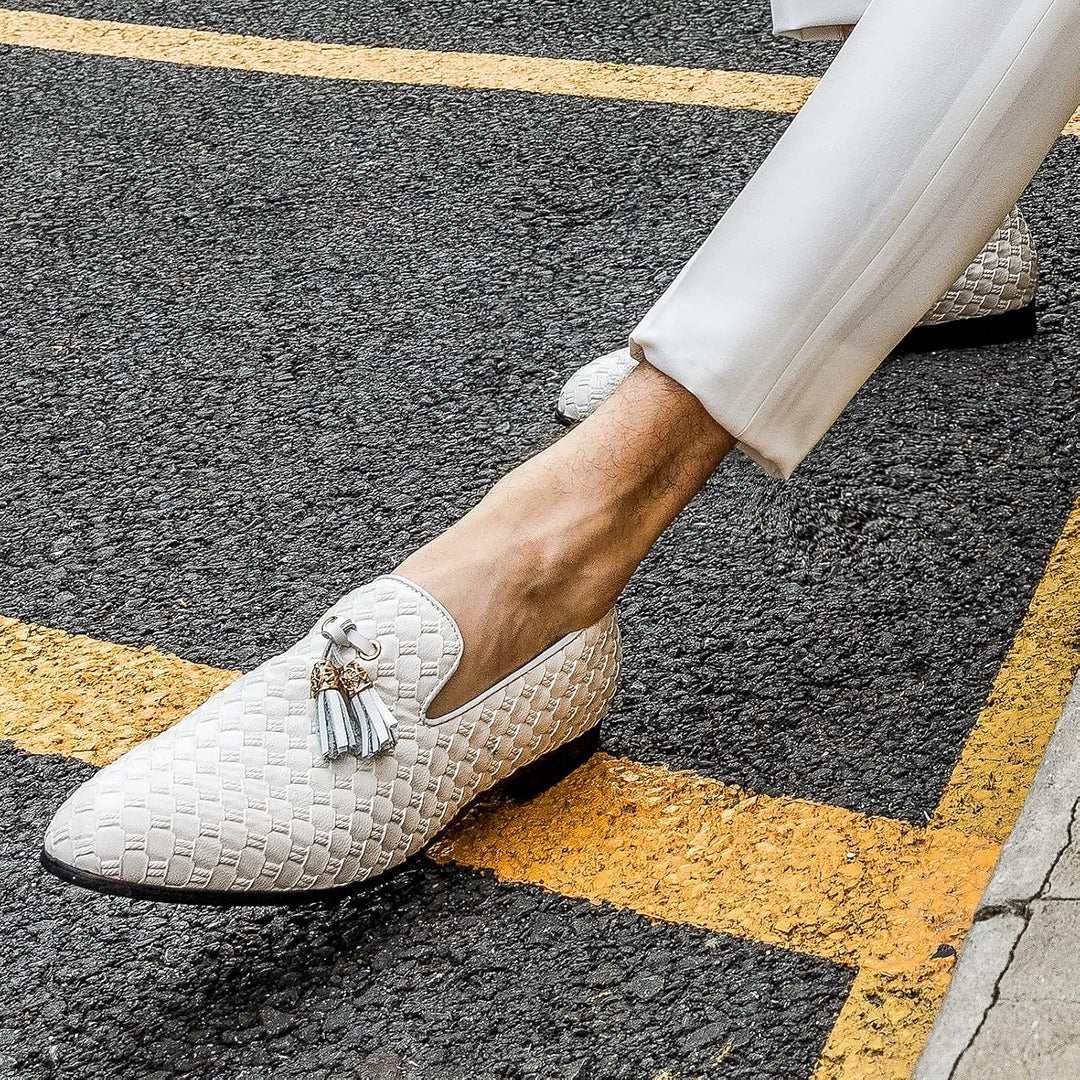 MEIJIANA Herren-Mokassins Business Schuhe Herren Schuhe Mokassins Slipper Herren 43 EU Weiss 04, 43