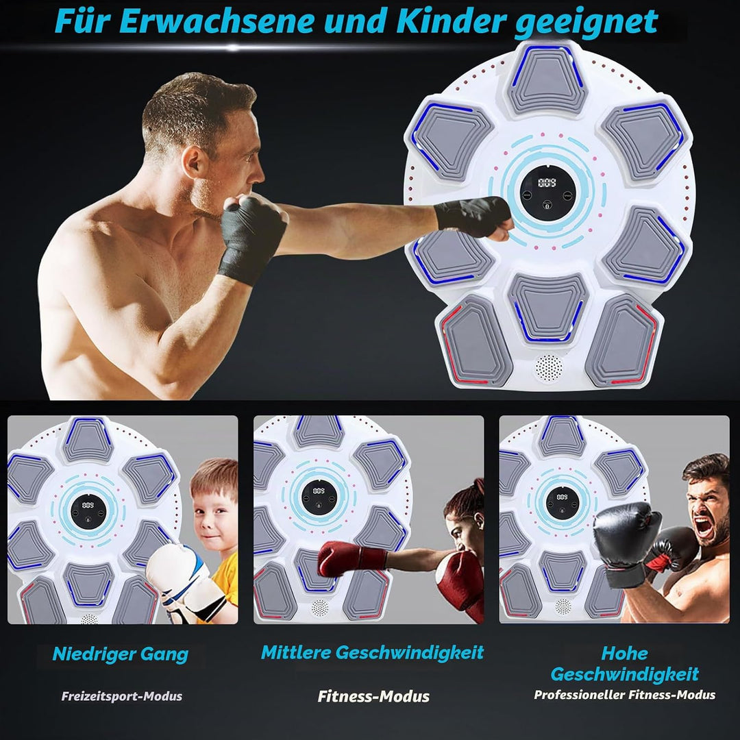 Music Boxing Machine für Erwachsene, Wandmontierte LED Licht Bluetooth Musikboxing Maschine Weiss-8