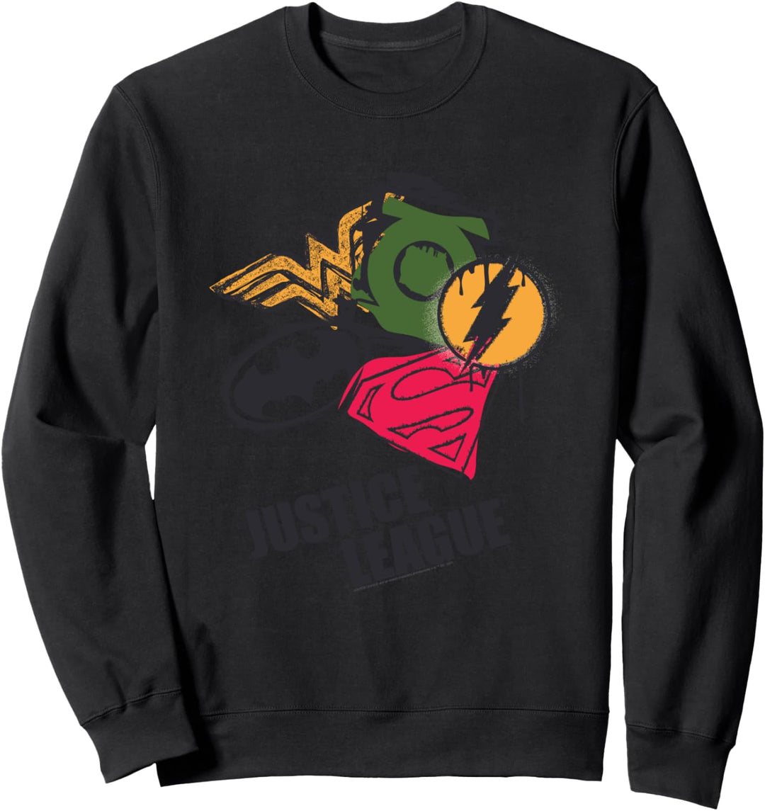 DC Comics Justice League Spray Logos Sweatshirt