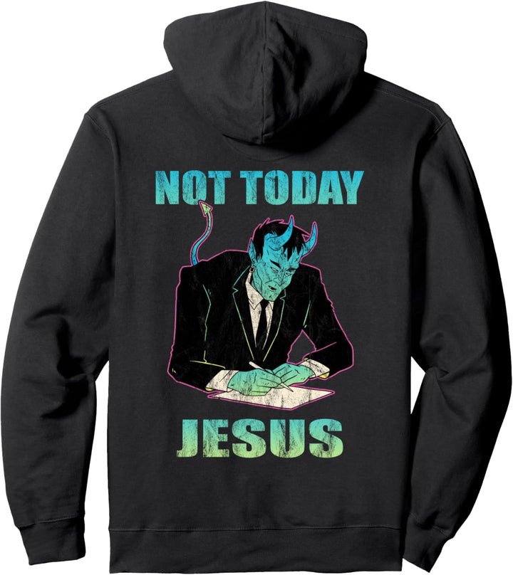 Vaporwave Devil Satanic Satan Gothic Nicht heute Jesus Pullover Hoodie