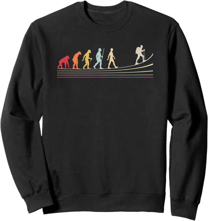 Evolution des Menschen Lustiges Bergsteiger Sweatshirt