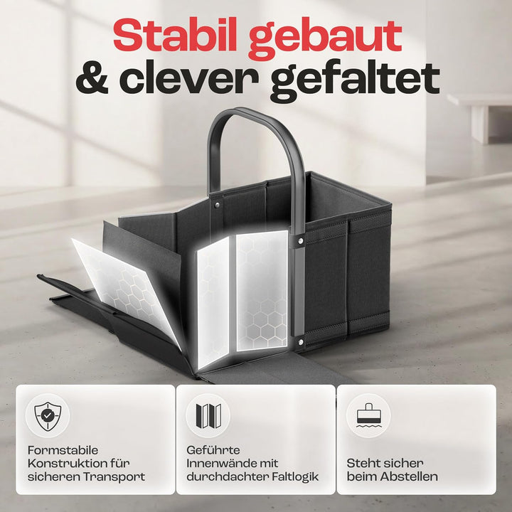 achilles Einkaufskorb - praktischer Tragekorb zum Einkaufen - klappbare Einkaufsbox mit Alu-Griff -