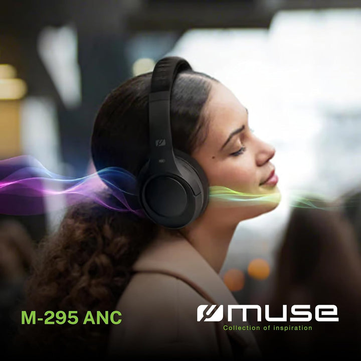 MUSE M-295 ANC Bluetooth-Stereo-Headset mit ANC-Canceller, Over-Ear, doppeltes integriertes Mikrofon