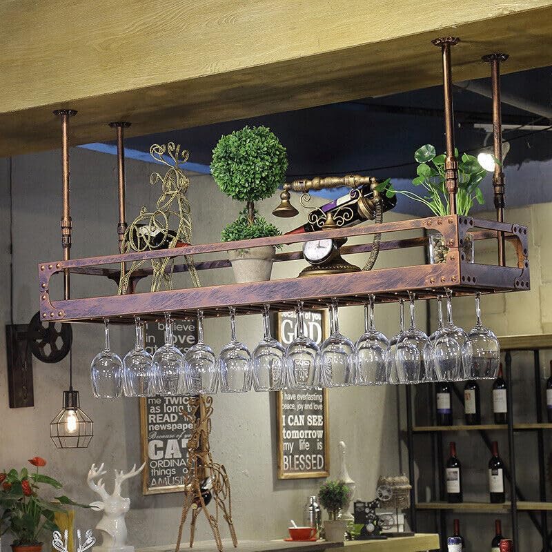 Deckenregal Weinregal Weinflaschenhalter Hängender Retro Eisen Dekoration Regal Höhenverstellbare Hä