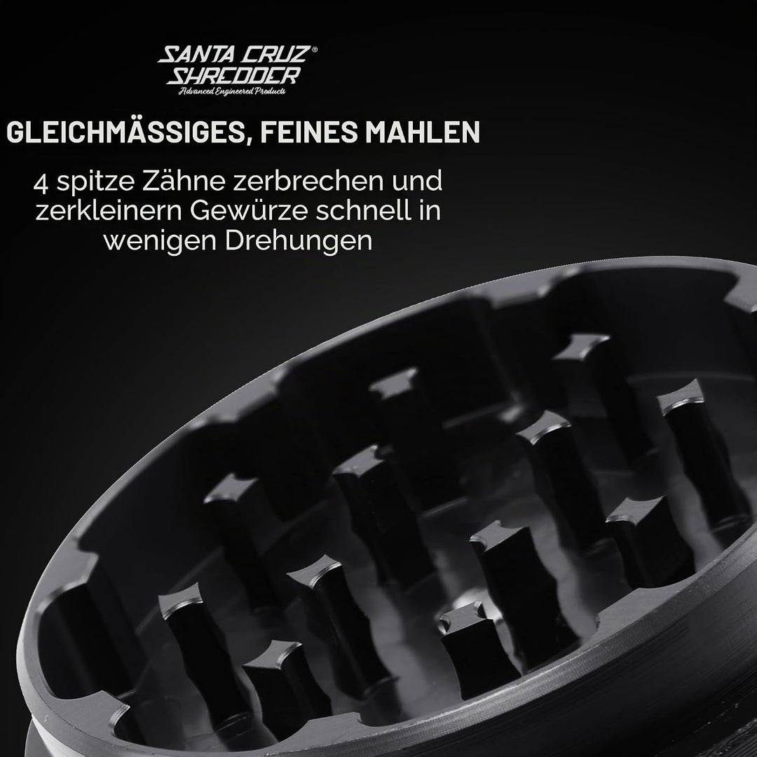 Santa Cruz Shredder Kräutermühle, 3-teilig, mittelgross, 5,4 cm, hervorragender Griff und Aluminium,