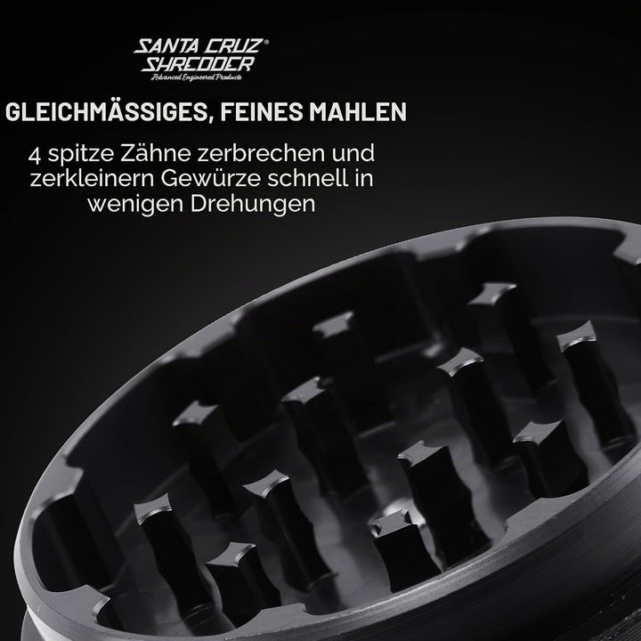 Santa Cruz Shredder Kräutermühle, 3-teilig, mittelgross, 5,4 cm, hervorragender Griff und Aluminium,